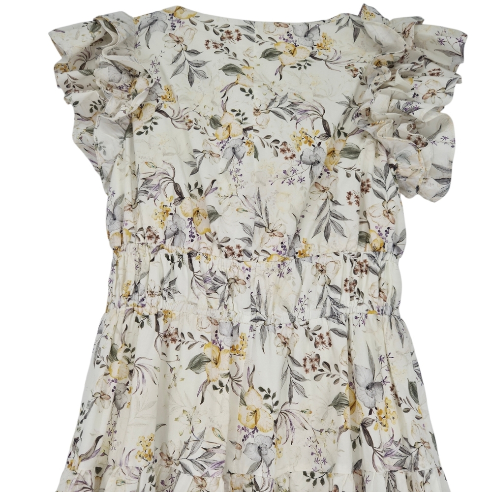 En Saison Mindy Midi Ruffle Sleeve Pull-on Cotton Dress - Picture 7 of 11